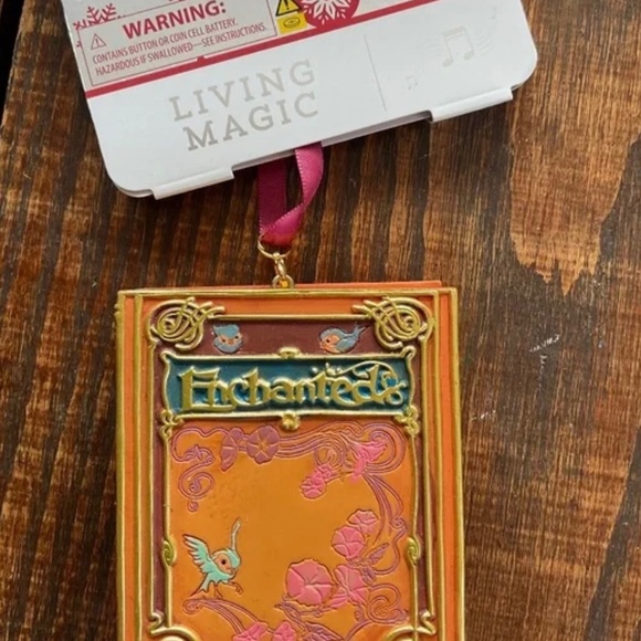 DISNEY SINGING ENCHANTED BOOK ORNAMENT NWT - Picture 1 of 3